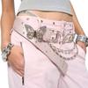 Personalised Y2K Letter  Belt Chain  Butterfly Decoration Belt All-Match Pu Leather Belts Chain