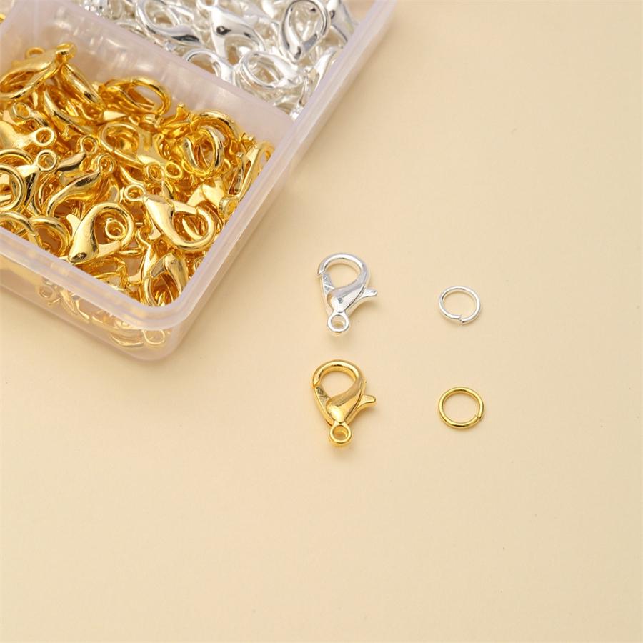 601Pcs/Set Lobster Clasps Hooks Connectors Jump Rings For Bracelet Necklace Chain DIY Jewelry Making Findings