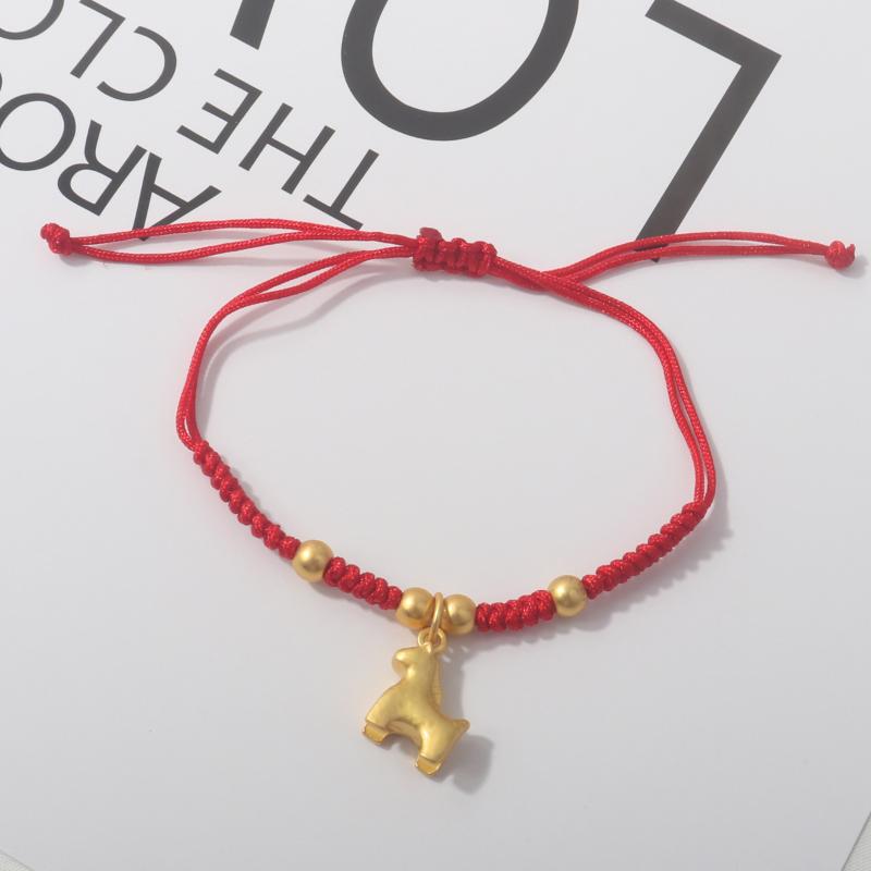 2026 Horse Year Lucky Red Rope Bracelet Chinese Style Zodiac Horse Braided Bracelet Women Fashion Jewelry