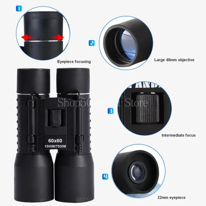 Binoculars 60X60 Long Range 7500m HD High Power Telescope Optical Glass Lens Low Light Night Vision For Hunting Sports
