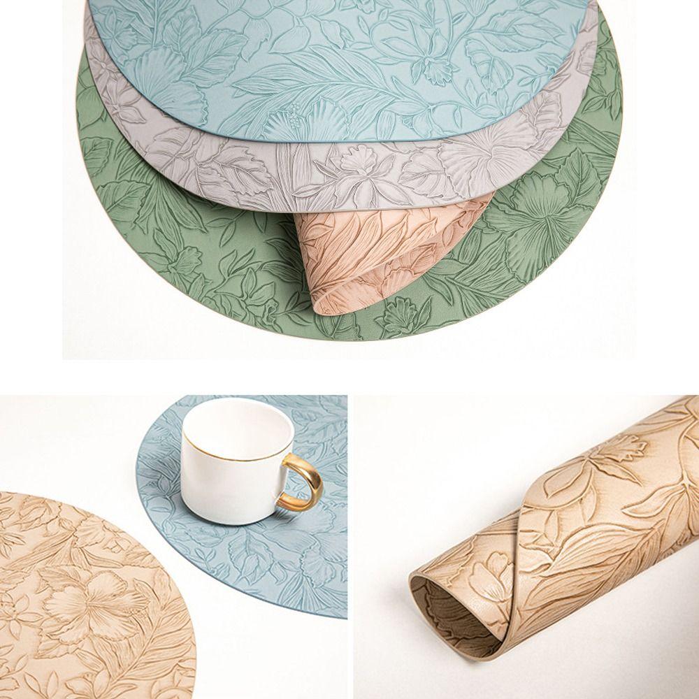 Anti Slip Placemats PU Leather Coaster High Quality Dining Table Place Mats  Household