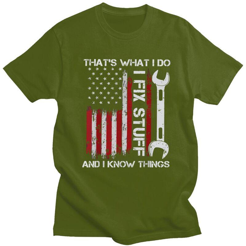 Custom Fashion I Fix Stuff T Shirts Men Mechanic Engineer Gift Tshirts Casual Tee Tops Slim Fit Tshirt Gift