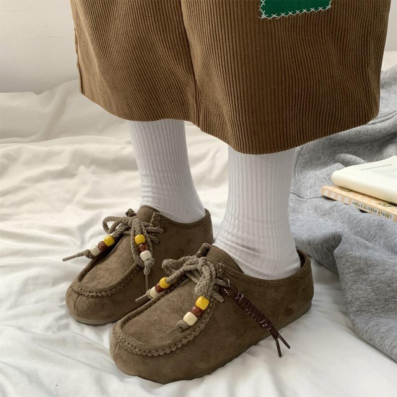 New Products Are On Sale In Autumn, and the New Thick-soled Thick-soled Height Increases with One Pedal. Lazy Casual Half-slippers 5905