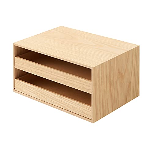 Деревянный органайзер-поднос MUJI с двумя выдвижными ящиками прибл 252 см Ш x 17 см Г x 126 см В Номер продукта 44310229 5900₽