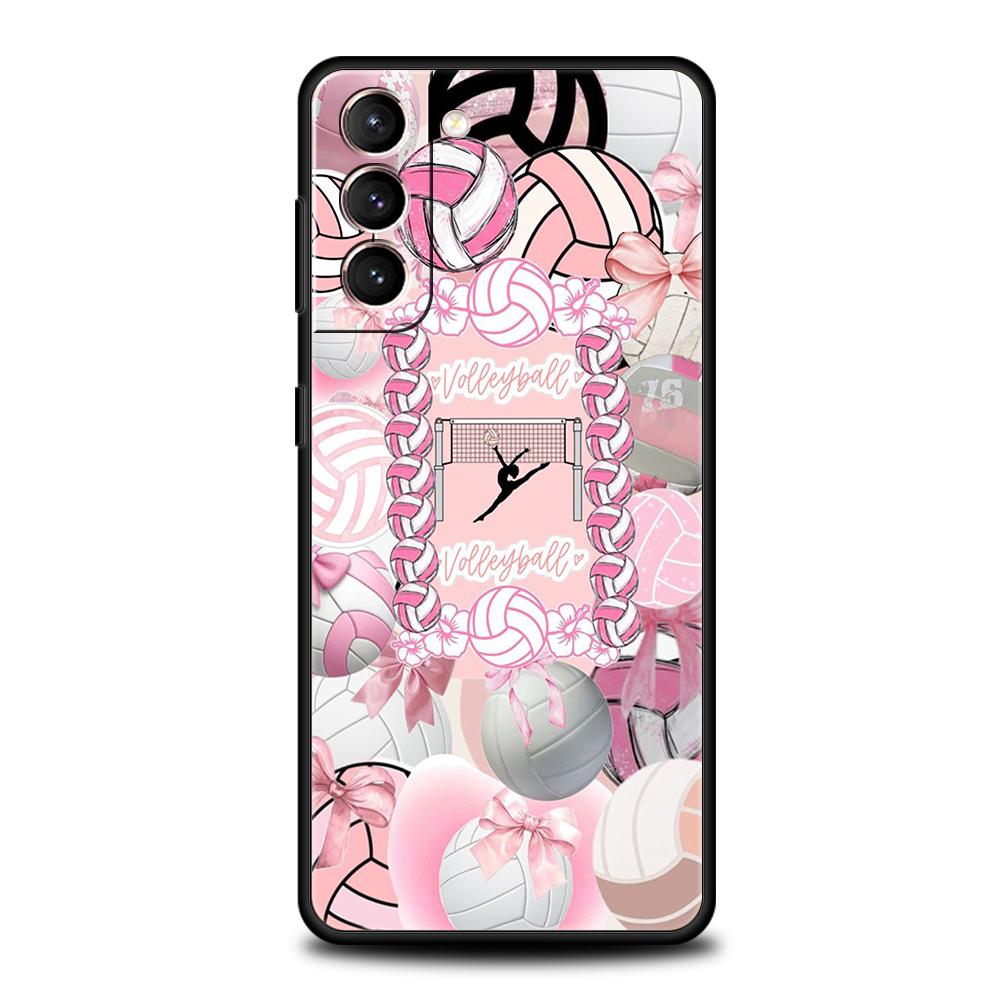 Volleyball Painted Phone Case for Samsung Galaxy S25 S24 S23 S22 S20 S21 FE Ultra S10 S10E Plus S25 Edge 5G Soft TPU Cover Capas