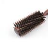 Beechwood Boar Bristle & Nylon Curling Brush - Nourishing Hairdressing Comb with Natural Wood Texture and Diagonal Pattern.