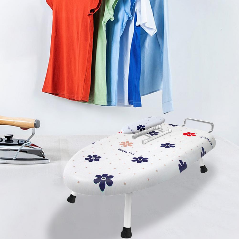 2Pcs Desktop Board With Removable Washable Cover Heat-Resistant Cotton Padded Foldable Portable Anti-slip Clothes Ironing Board