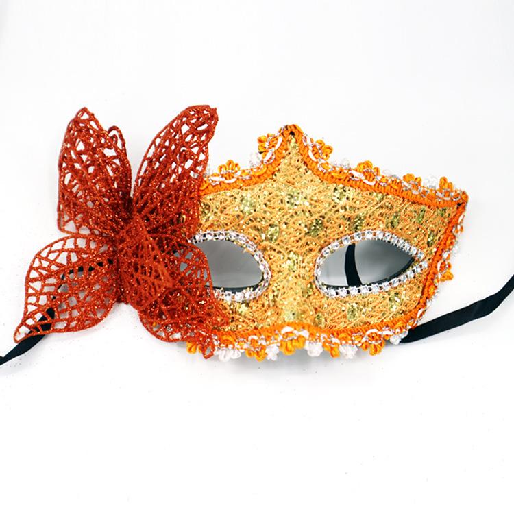 Elegant Black Painted Half-Face Mask for Halloween Masquerade – Men's Couples Edition