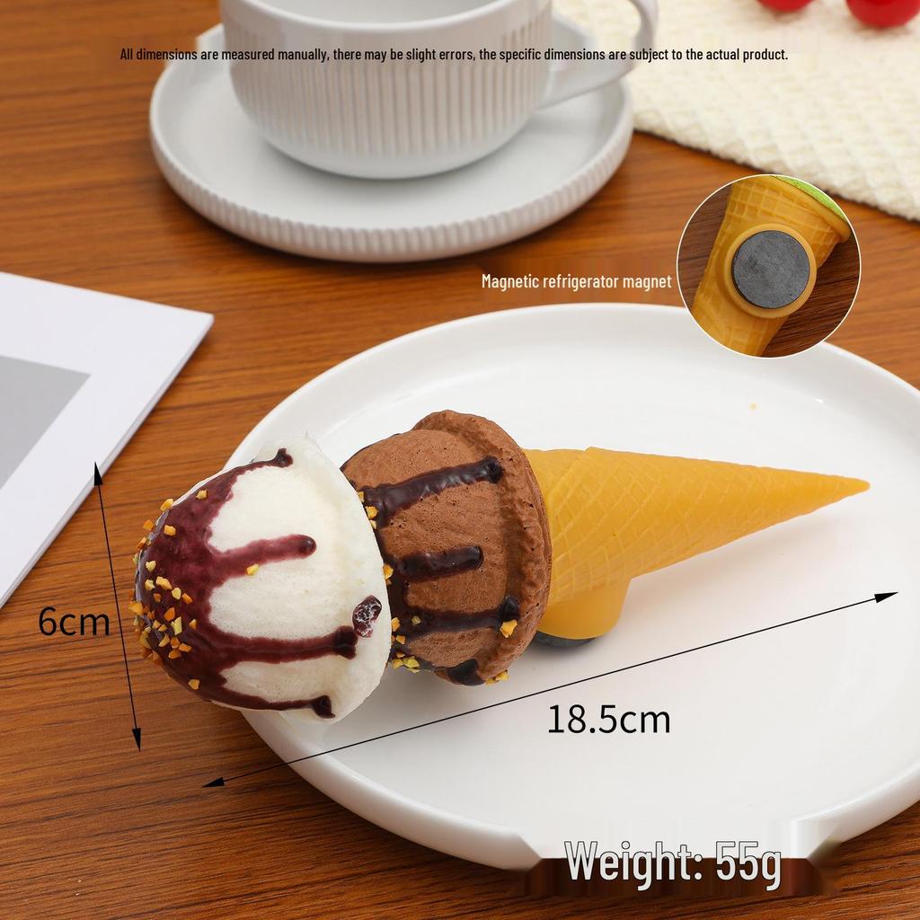 PU Slow Rebound Double-Layer Ice Cream Model Refrigerator Magnets & Props.