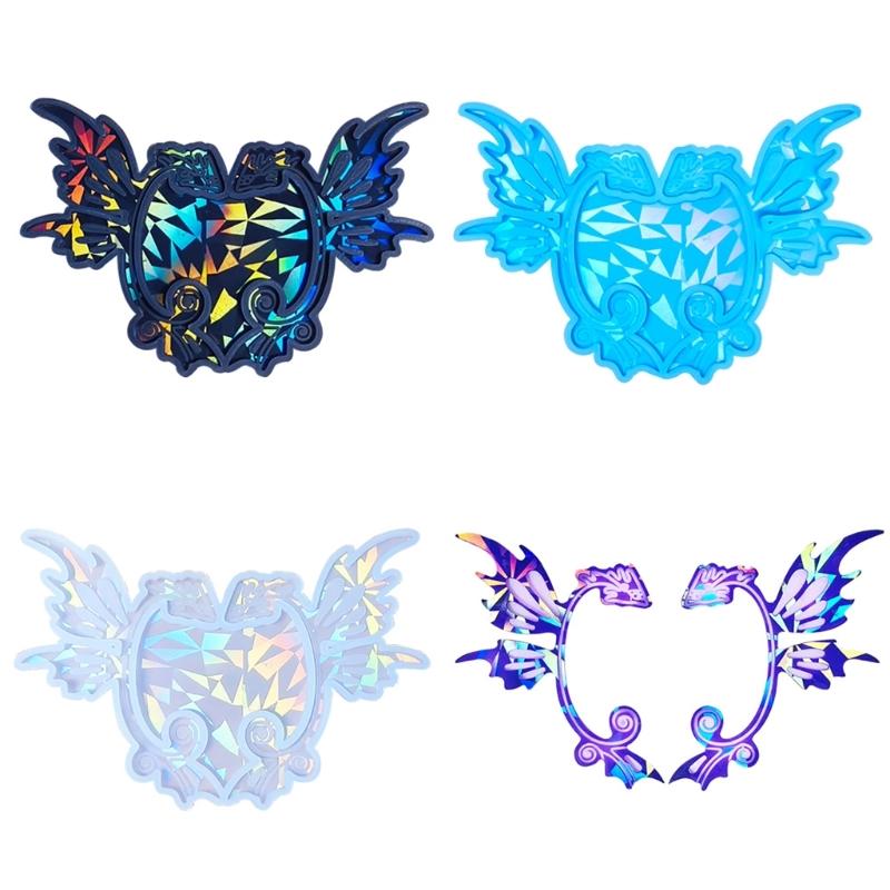 Tragbare Silikon-Epoxidharzform Ohranhängerform Holografische Laser Drache Ohrclipformen Schmuckherstellungsformen