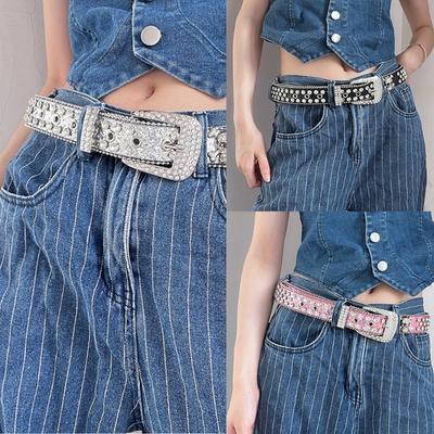 Elegant Diamond Waist Belt Rhinestone Belt Women Punk Belt Bling Bling Stylish