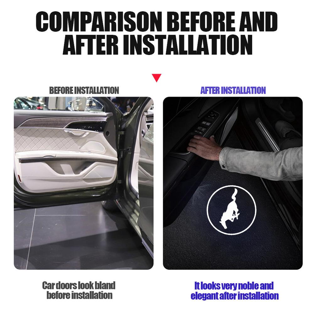 1pc Led Wireless Car Door Welcome Laser Projector HD Logo Night Light For Ford Mustang Wolf Party Focus Mk2 MK4 Ranger Mondeo QK2