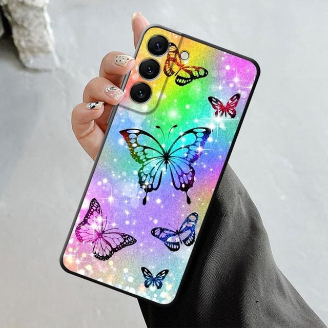Shell For Samsung Galaxy S23 S22 S21 S20 Fe Ultra S10 S9 S8 Plus Note 20ultra 10plus Case Bling Aesthetic Butterfly Rose Art