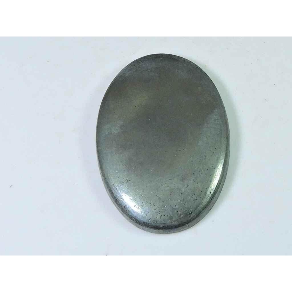 29X41X05MM Přírodní pyrit z Appache zlata, oválný kabošon, volný drahokam 108 karátů. SK-4249