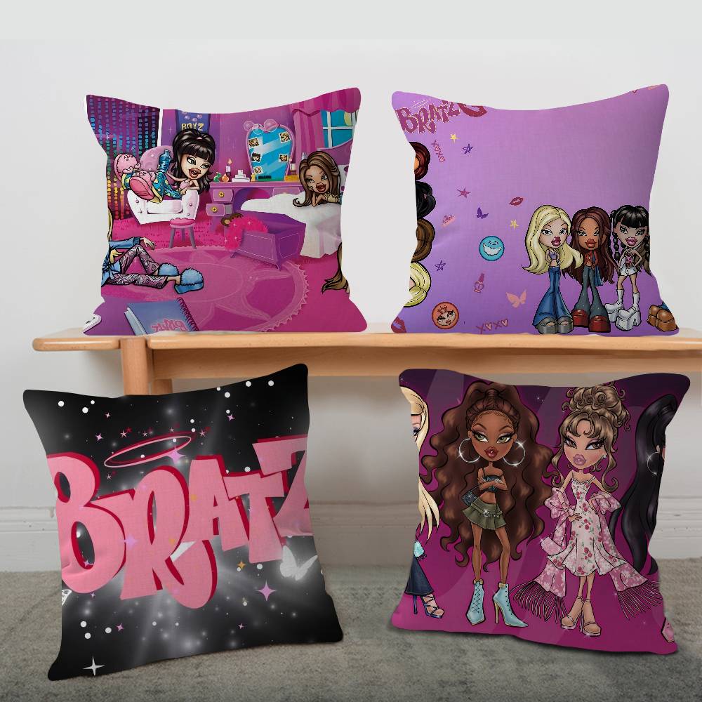 Cartoon BBratzs Personalized Picture Text Home Decorative Pillows Household Gifts 45x45cm