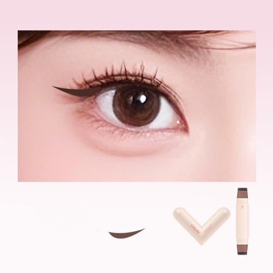 2.1ML Double Head Precision Eyeliner Stamp Long-Lasting Waterproof Smudge-proof Liquid Eyeliner Pen Easy Cats Eye Stencil Makeup Tool