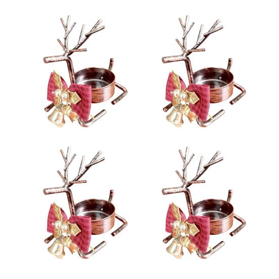 Vánoční svícen na čajovou svíčku Zlatá železná dekorace na stůl okno Všestranná vánoční sváteční dekorace