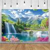 Forest Waterfall Wonderland Backdrop Supplies Rainforest Natural Scenery Background Banner Wall Party Decor Photography Props