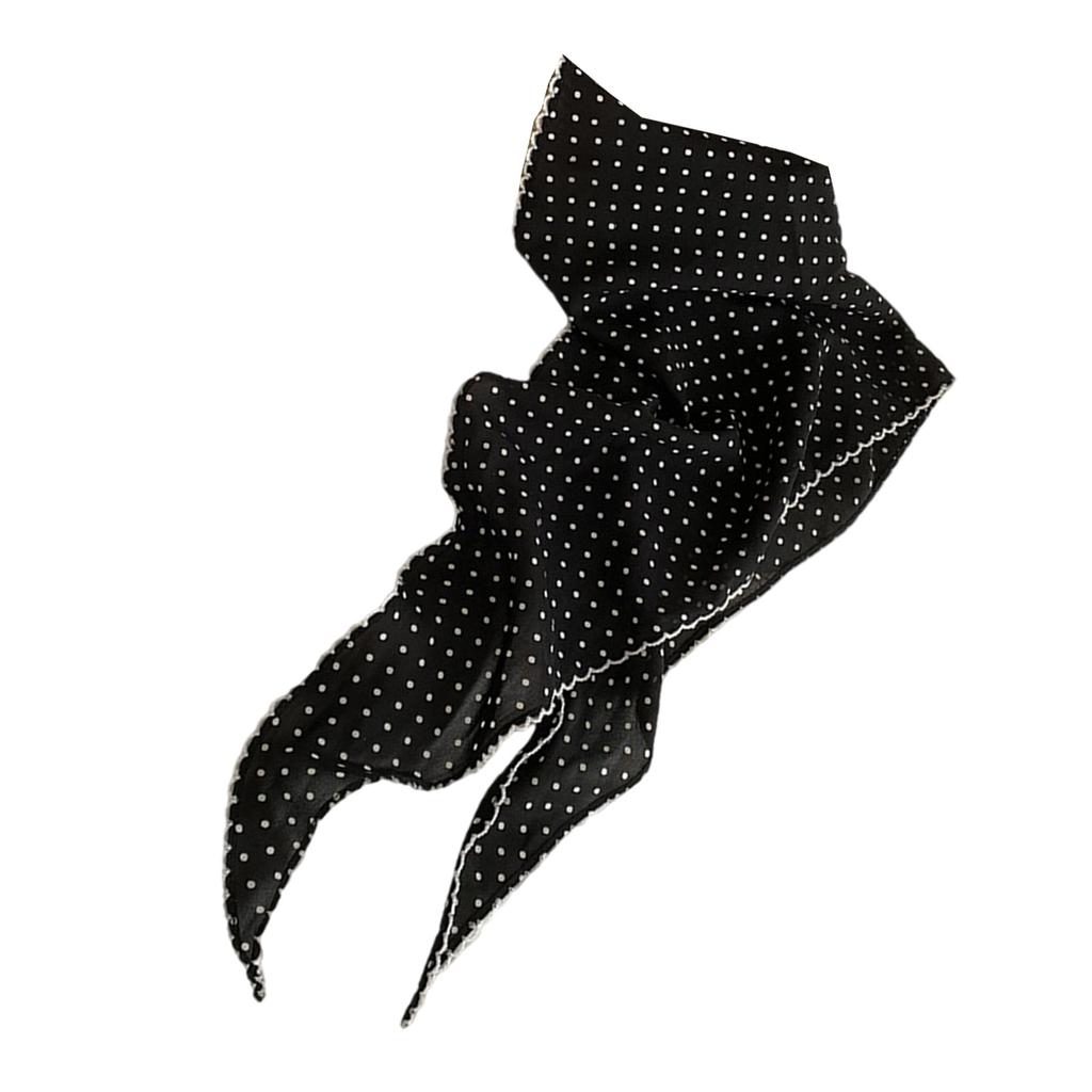 French Style Dot Head Scarf Lightweight Hair Wrap Everyday Styling Scarf For Women Stylish Outdoor Accessory