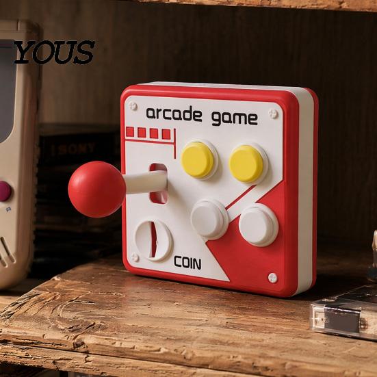 Arcade Game Panel Decor Switch Wall Decoration, Retro Control with Movable 90s Rocker, Mount for E-Sports Room Buttons