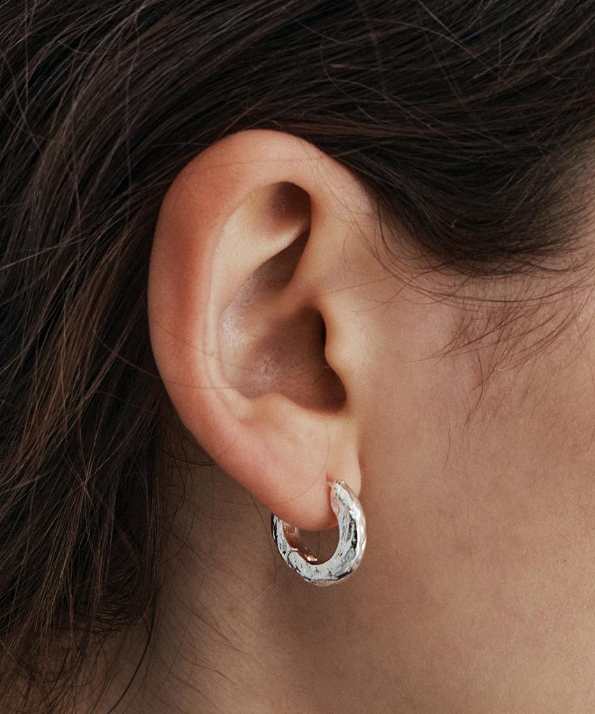 Judy And Paul Embossed Hoop Earrings