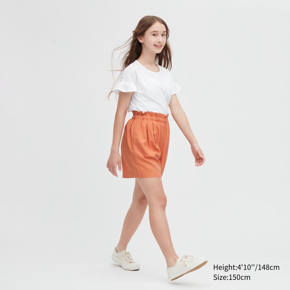 

UNIQLO GIRLS Легкие шорты из смеси льна однотонные