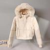 Women's Short Winter Cotton Parka with Fur Collar - Thickened Korean Style Velvet Jacket