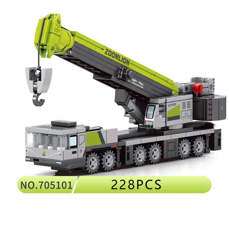 Construction excavator building blocks, crane cement truck puzzle toys, handmade DIY assembly set, children's birthday gifts