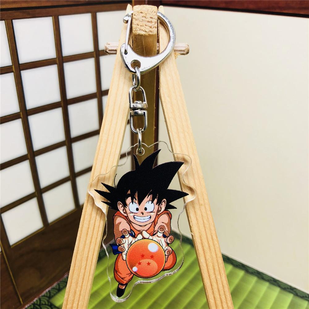 Anime Dragon Ball Acrylic Keychains Son Goku Vegeta Majin Buu Broly Frieza Trunks Zamasu Gogeta Lapis Super Saiyan Figures Toys
