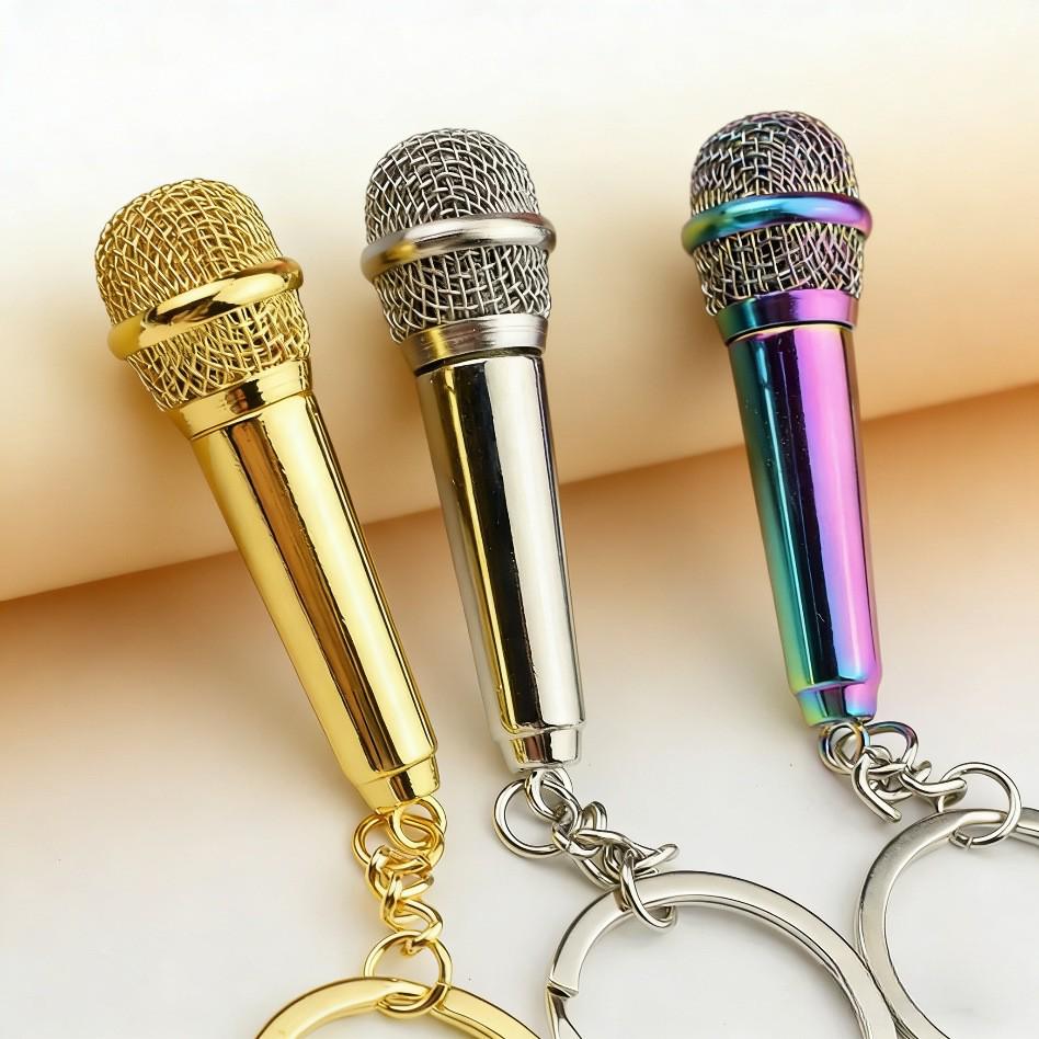 Creative Valentine's Day Metal Microphone Keychain Gift