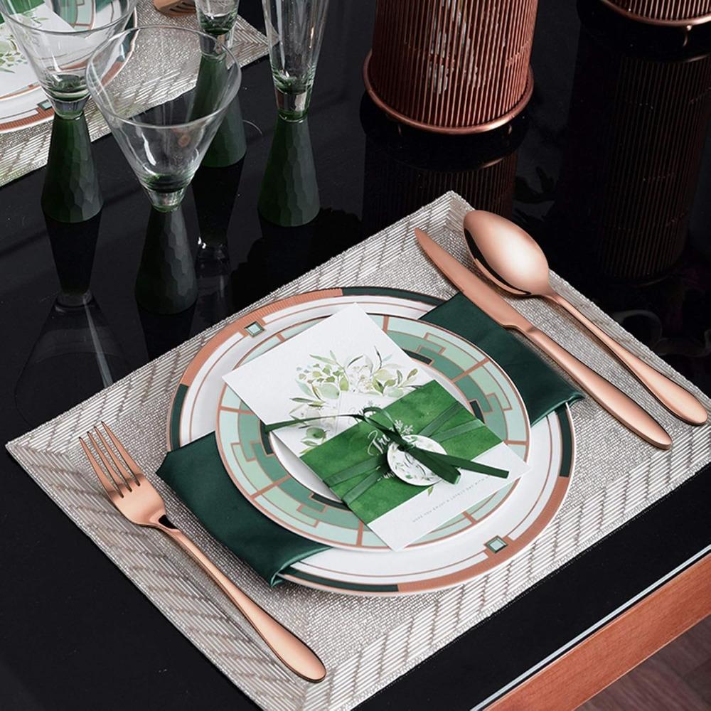 5 Piece Gold Silverware Set Cutlery Set Stainless Steel Cutlery 4-person Serving Easy To Clean, Dishwasher safe Reusable