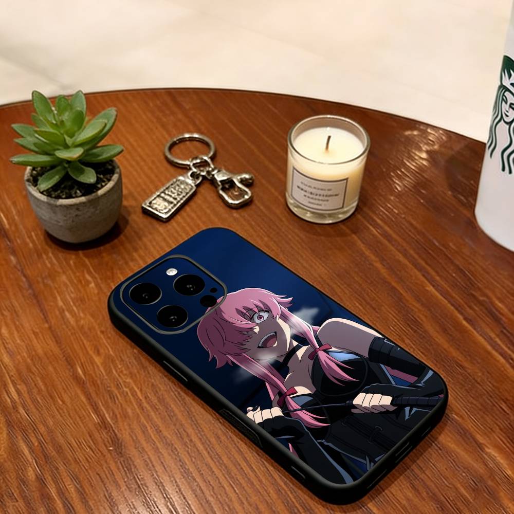 Future Diary Gasai Yuno Phone Case For iPhone 17, 16,15,14,13,12,11 Plus,Pro Max, Others Soft Silicone Black Cover