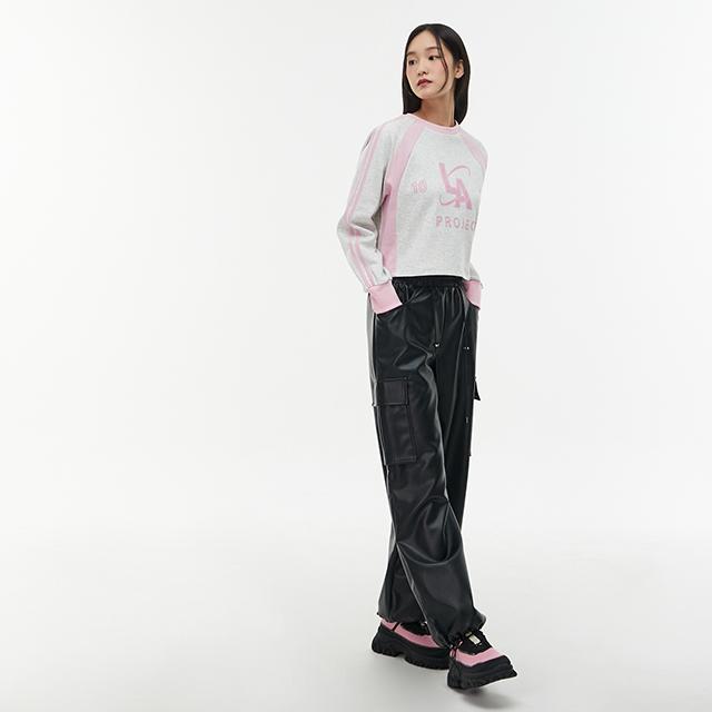 Rap Cargo Pocket Elastic Waist Leather Pants Aq1Lp260