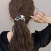 2 Stück Haargummi Hohe Elastizität Rutschfest Weicher Chiffonstoff Haarseil mit Imitation Perlen Design Blumendruck Dutt Halboffene Haarschmuck