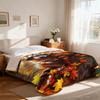 1Pc Cartoon Cute Raccoon Printed Flannel Blanket Multi Size Soft Casual Cover Carpet Gift Blanket Machine Washable