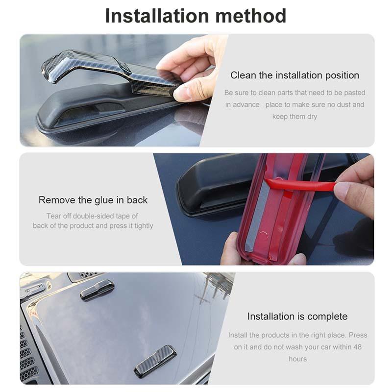  ABS Engine Hood Decoration Cover Sticker Fit For Jeep Wrangler JL For JT Gladiator 2018 Up  Car Exterior Accessories