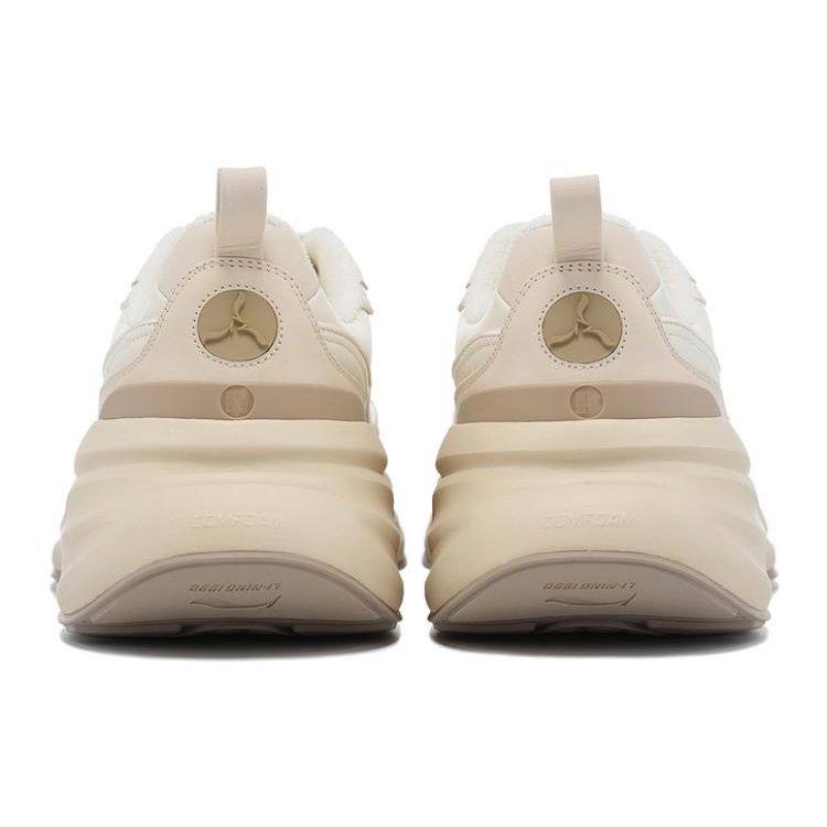 Li-Ning 1990 Cloud Dress Versatile Comfortable Shock Absorption Rebound Low-Top Running Shoes Men Sneaker Light-Ancient-Yellow Fog-Khaki ALJT063-4