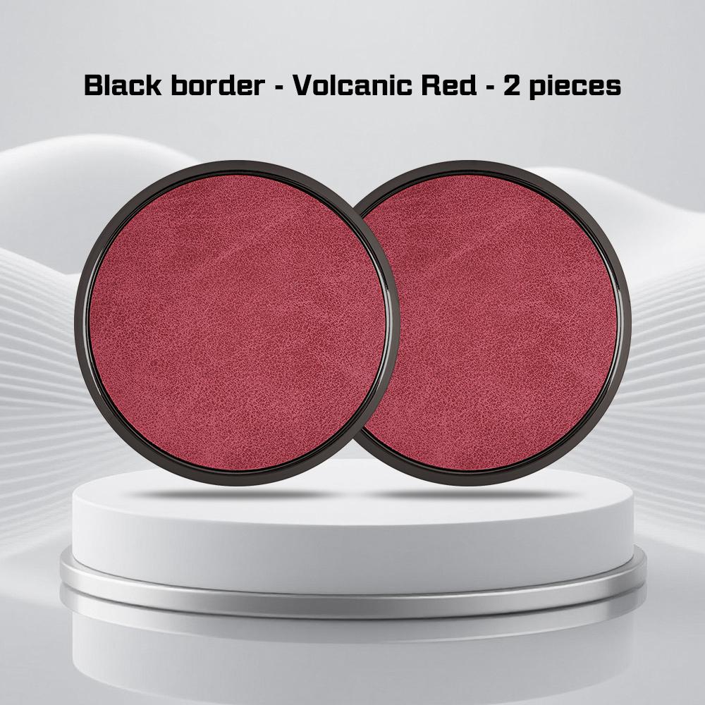 For Toyota Camry Crown Majesta Highlander Land Cruiser Car Water Cup Pads Leather Alloy Coaster non-slip Mat Interior Accessorie