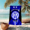 proof beach towel with FC Inter Milan logo pattern - soft,absorbent,quick-drying,machine washable - perfect for swimming,camping,bathing