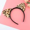 Leopard Print Headband Plush Leopard Print Cat's Ears (Steamed Cat-ear Shaped Bread) Headband Animal Ear Headband