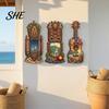 Ukulele Wandkunst 3 Stück Hawaiianisches Tiki Holz Hängeschild, Tropische Surf Küstenkunst, Exquisite Plakette für Heimbar Terrasse Dekor & Feiertagsgeschenk