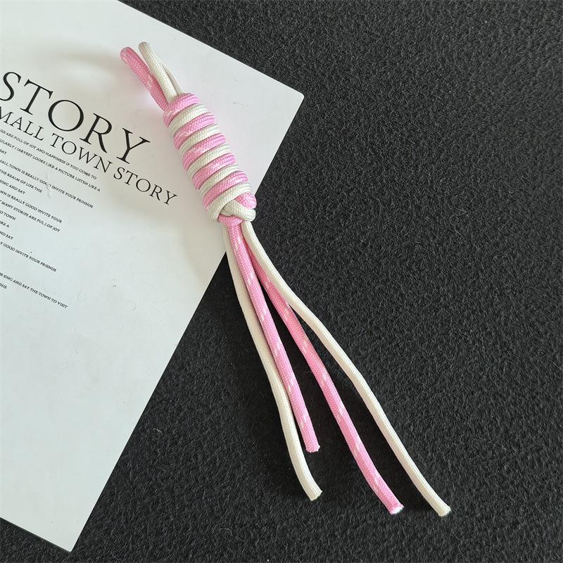 Creative Anti-Lost Knot Nylon Rope Keyring Colorful Braided Lanyard Keychain For Car Backpack Pendant Accessories Gift