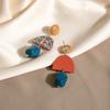 New Colorful Geometric Resin Earrings Simple Design Orange Bead Semicircle Drop Dangle Earrings for Women Girl Party Jewelry