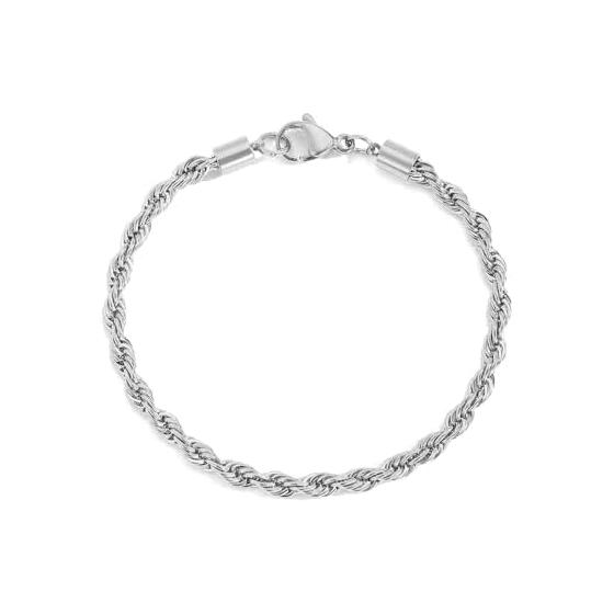 LUXSTAR Bracelet Twist Chain Thin Metal Hypoallergenic Stainless Steel Men's Women's