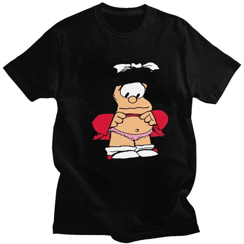 Custom Cool Quino Comic Cartoon Mafalda T Shirt Men Short Sleeves 100 Cotton Tshirt Tees Fashion Tshirt