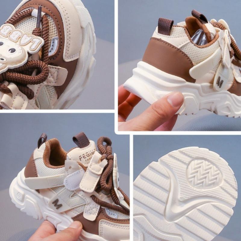 Girls Korean Style Sports Shoes Leather Waterproof Dad Shoes Children's Casual Running Shoes