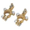 1 Pair Brass Battery Terminal Connectors Positive Negative Battery Terminals Clamp Set for Marine Car Boat RV Vehicles