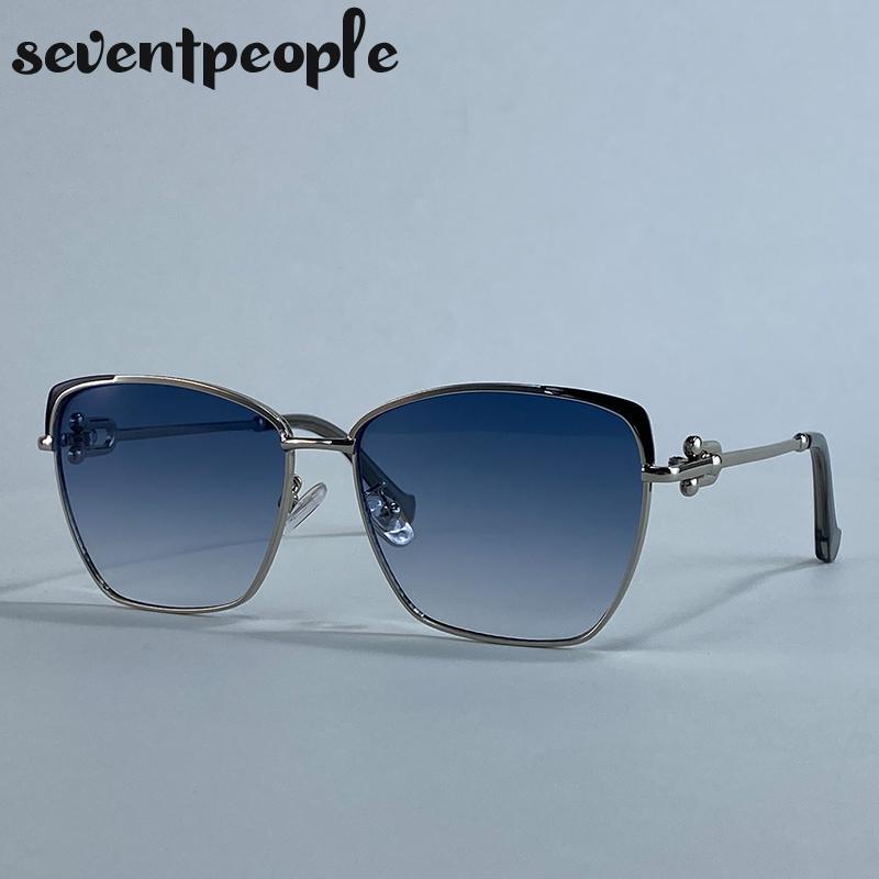 Oversized Sexy Cat Eye Sunglasses Women  Luxury Brand Trendy Metal Square Sunglass For Ladies Vintage Driving Shades UV400