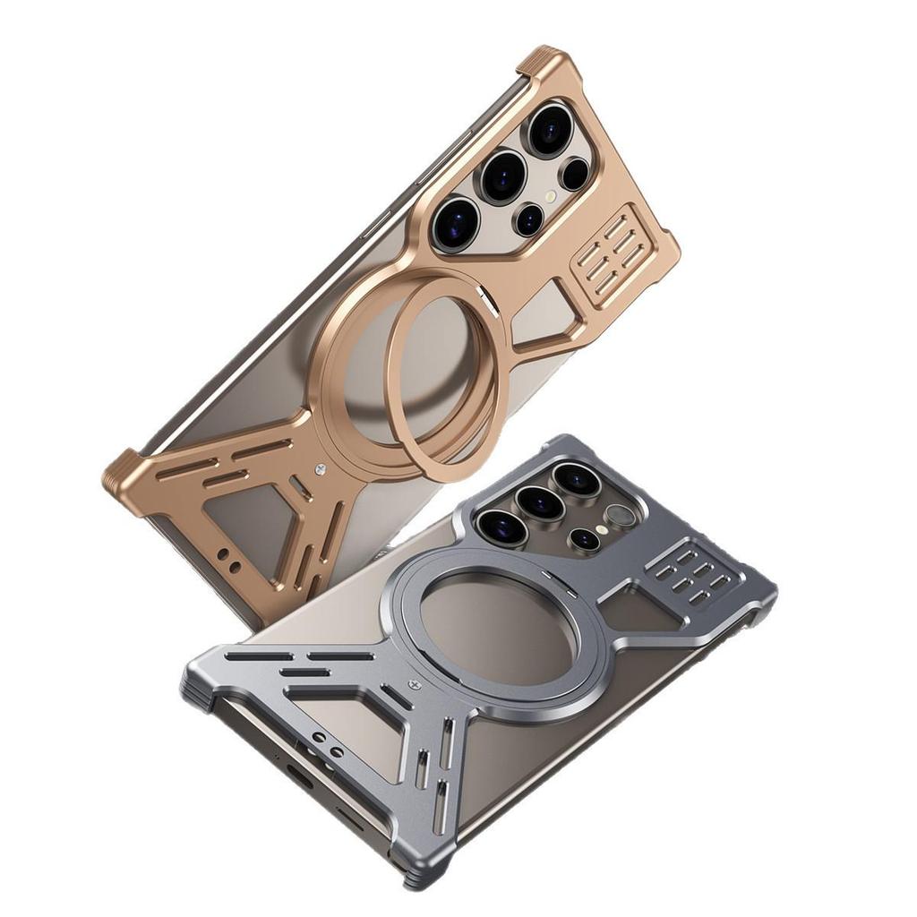 Samsung S26 Ultra Aluminum Heat Dissipation Magnetic Armor - 360° Bracket & Anti-Fall Protection