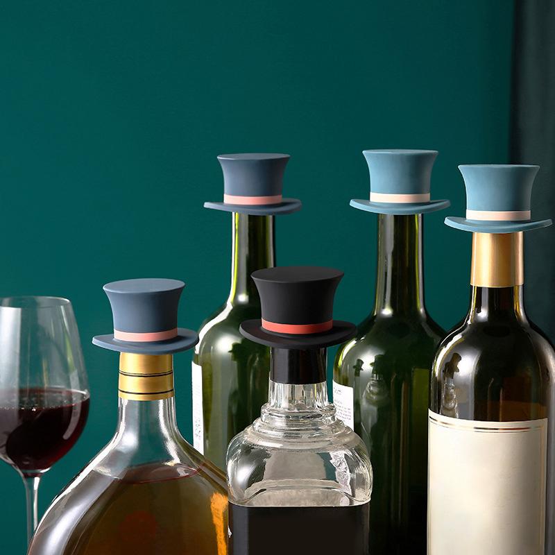 Silikon Återanvändbar Läckagesäker Vinpropp Champagne Whiskey Flaska Tätare Kapsyl Propp Kåpa Bar Barutrustning Bartender Tillbehör